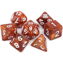Laden Sie das Bild in den Galerie-Viewer, 7pcs/set DnD Polyhedral Dice Set for Tabletop Games RPG MTG D4 D6 D8 D10 D% D12 D20 13 Colors for Choose