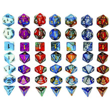 Laden Sie das Bild in den Galerie-Viewer, 7pcs/set Polyhedral DND Dice for DND RPG Board Games Mixed Color Dice D4-D20 Dice Gambling Entertainment Board Games Accessories