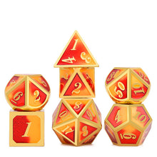 Laden Sie das Bild in den Galerie-Viewer, New Black &amp; Rainbow Number Metal Polyhedral Dice with Black Dice Bag for DnD RPG MTG and other Board Games D4 D6 D8 D10 D% D12 D

