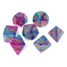 Load image into Gallery viewer, 7Pcs Polyhedral Dice Double-Colors Polyhedral Game Dice for RPG Dungeons and Dragons DND RPG MTG D20 D12 D10 D8 D6 D4 Table Game
