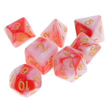 Load image into Gallery viewer, 7Pcs Polyhedral Dice Polyhedral Game Dices Set for RPG Dungeons and Dragons DND RPG MTG D20 D12 D10 D8 D6 D4 Table Board Game
