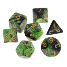Load image into Gallery viewer, 7Pcs Polyhedral Dice Polyhedral Game Dices Set for RPG Dungeons and Dragons DND RPG MTG D20 D12 D10 D8 D6 D4 Table Board Game
