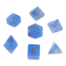 Load image into Gallery viewer, 7Pcs Polyhedral Dice Polyhedral Game Dices Set for RPG Dungeons and Dragons DND RPG MTG D20 D12 D10 D8 D6 D4 Table Board Game
