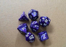 Load image into Gallery viewer, 7pcs/set 17 Colors Multifaceted Dice d&amp;d d4 d6 d8 d10 d% d12 d20 Polyhedral TRPG Games Dice Set Board Game entertainment Dice SD
