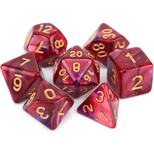 Laden Sie das Bild in den Galerie-Viewer, 7pcs/set DnD Polyhedral Dice Set for Tabletop Games RPG MTG D4 D6 D8 D10 D% D12 D20 13 Colors for Choose
