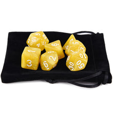 Laden Sie das Bild in den Galerie-Viewer, 7pcs/set DnD Polyhedral Dice Set for Tabletop Games RPG MTG D4 D6 D8 D10 D% D12 D20 13 Colors for Choose
