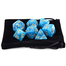Laden Sie das Bild in den Galerie-Viewer, 7pcs/set DnD Polyhedral Dice Set for Tabletop Games RPG MTG D4 D6 D8 D10 D% D12 D20 13 Colors for Choose
