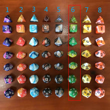 Laden Sie das Bild in den Galerie-Viewer, 7pcs/set DND Dice Mixed Polyhedral Color Dice for RPG DND Board Games D&amp;d Games Dice D4-D20 Board Game Accessories

