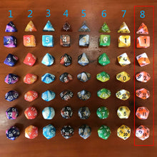 Laden Sie das Bild in den Galerie-Viewer, 7pcs/set DND Dice Mixed Polyhedral Color Dice for RPG DND Board Games D&amp;d Games Dice D4-D20 Board Game Accessories
