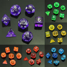 Load image into Gallery viewer, 1 set of 7 sided dice D4 D6 D8 D10 D12 D20 for MTG RPG D&amp;D Poly Dice Board Game
